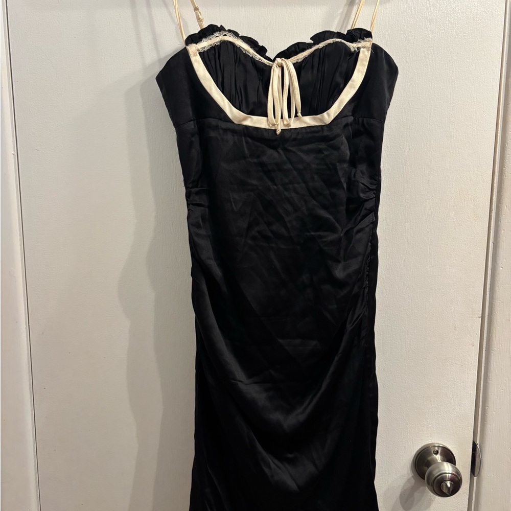 Rare Vintage Betsey johnson lingerie mini slip dress with white lace trim